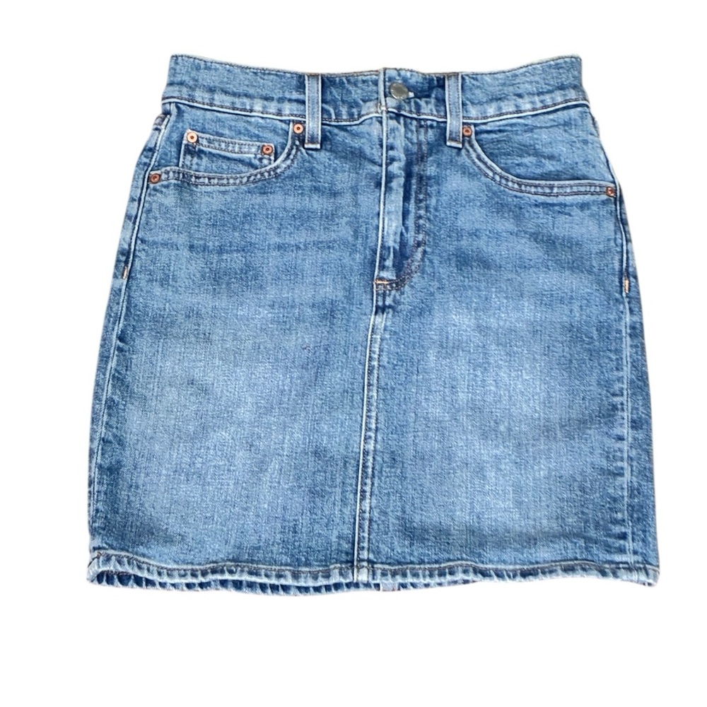 Aritzia Denim Forum The Pin-Up High-Rise Denim Mini Skirt Size 26